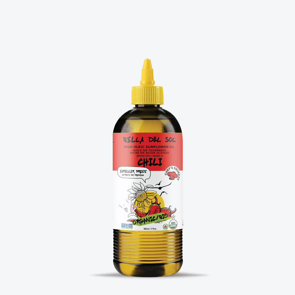 Bella Del Sol Squeezable Organic High Oleic Sunflower Oil Infused with Chili