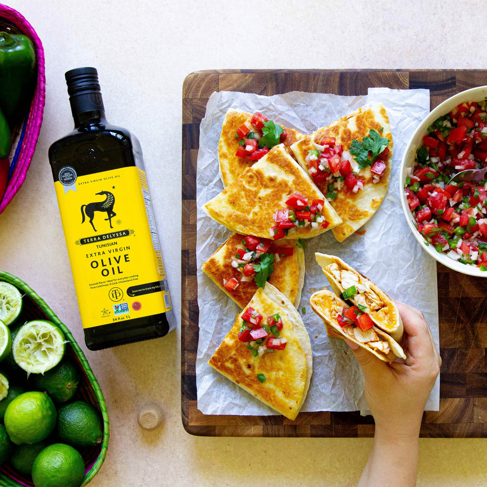 Quesadillas au poulet et pico de gallo