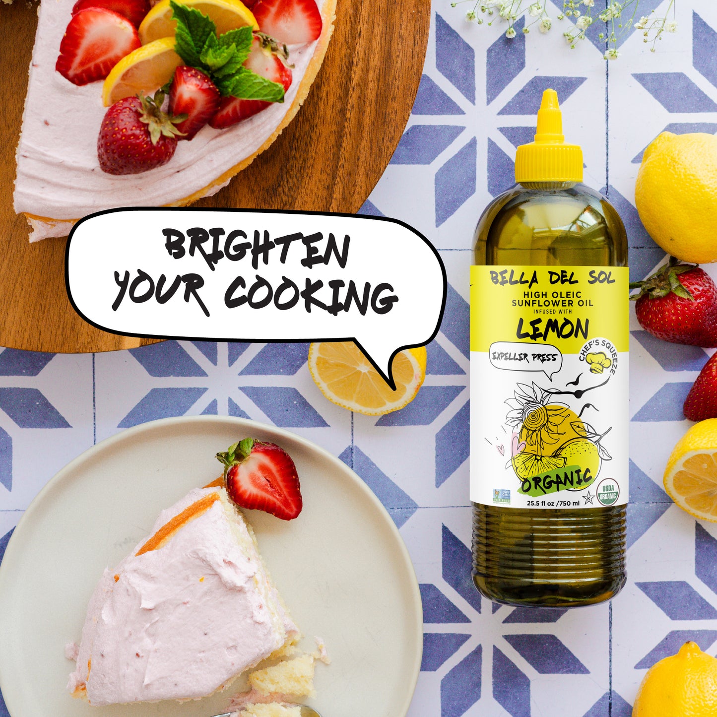 
                  
                    Bella Del Sol Organic Lemon-Infused High Oleic Sunflower Oil 750ml – Chef’s Squeeze Bottle for Bright, Flavorful Cooking – Huile de tournesol biologique au citron pour la cuisine – 750ml – terradelyssa.ca
                  
                