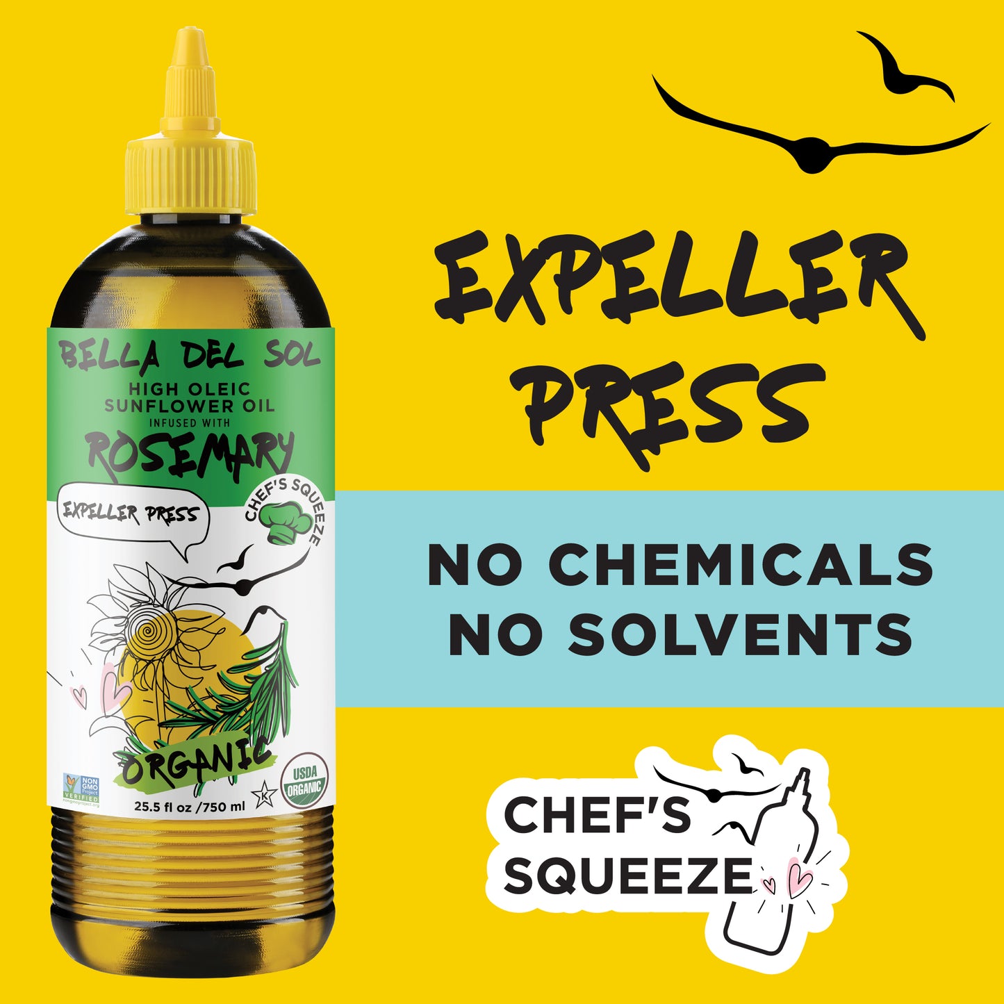 
                  
                    Bella Del Sol Rosemary Sunflower Oil – Expeller Pressed with No Chemicals or Solvents
                  
                