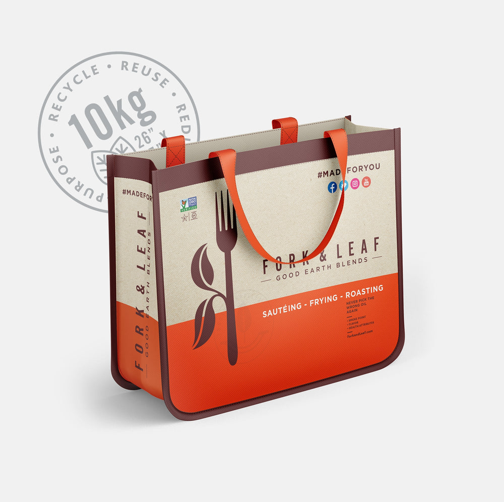 Fourchette et feuille de sacs à provisions réutilisables