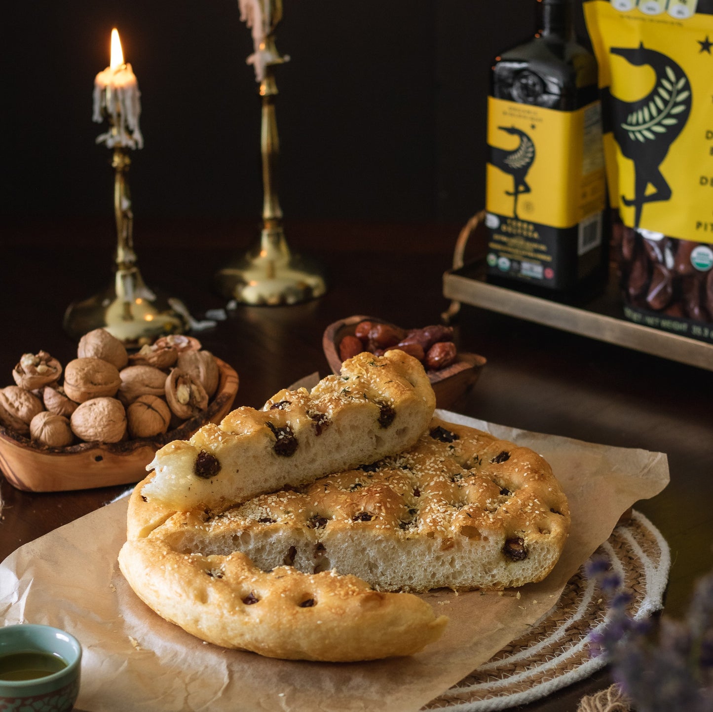 
                  
                    Focaccia with Terra Delyssa Deglet Noor Dates
                  
                