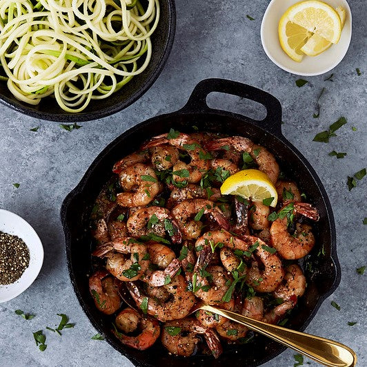 Crevettes Citron Ail Poivre Noir