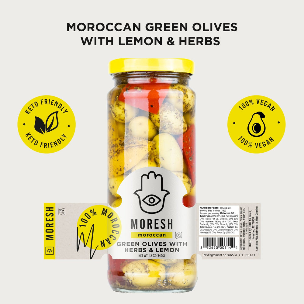 
                  
                    Moresh Green Olives with Herbs & Lemon
                  
                