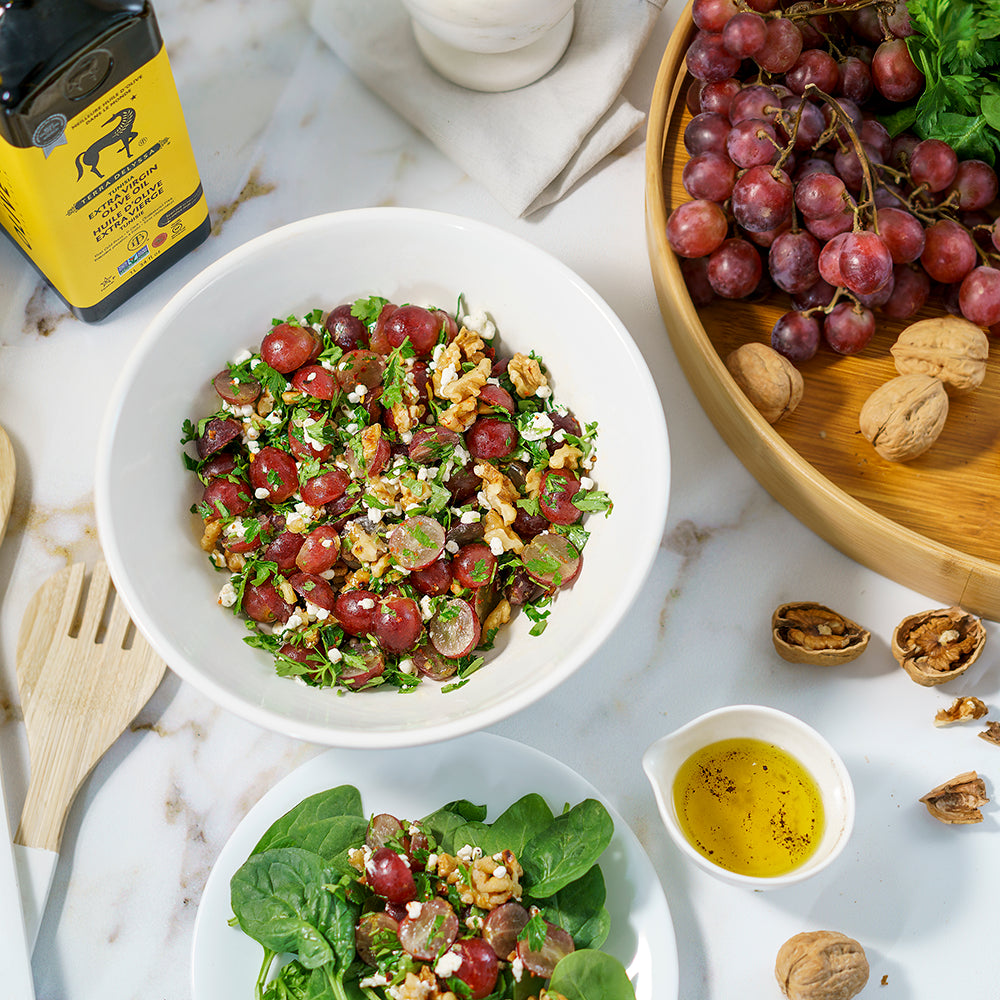 
                  
                    Salade De Raisins Rouges Et Fromage De Chèvre Aux Noix 
                  
                