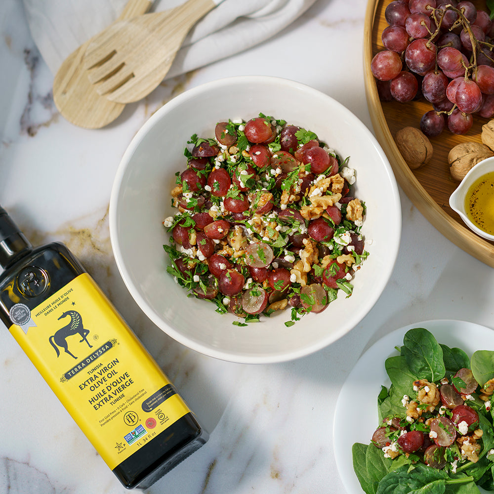 Salade De Raisins Rouges Et Fromage De Chèvre Aux Noix 