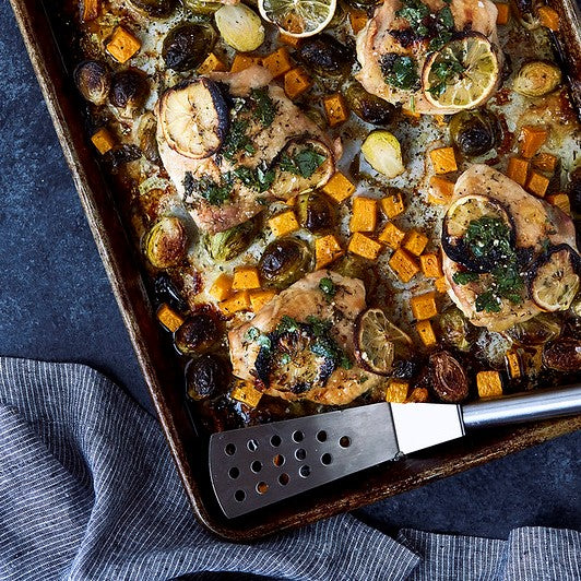 Sheet Pan Roasted Chicken And Veggies