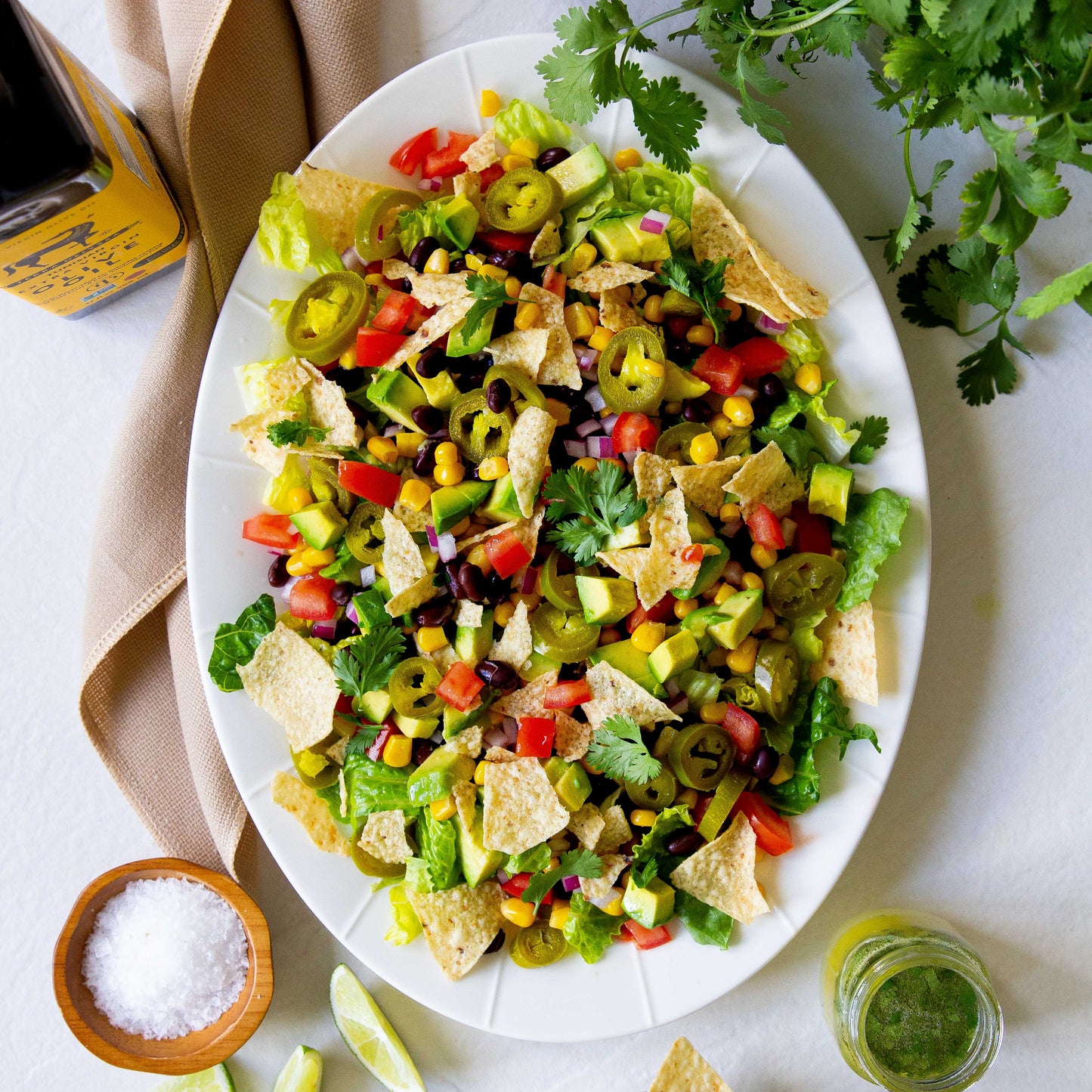 
                  
                    Salade de tacos avec vinaigrette à la coriandre et à la lime
                  
                