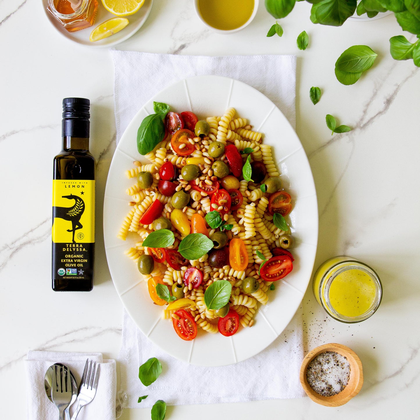 
                  
                    Summer Pasta Salad with Lemon Olive Oil
                  
                