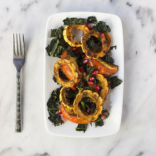 
                  
                    Za’atar Roasted Squash With Crispy Kale And Pomegranate
                  
                