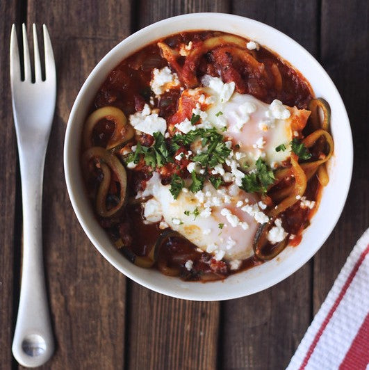 
                  
                    Shakshuka aux nouilles de courgettes
                  
                